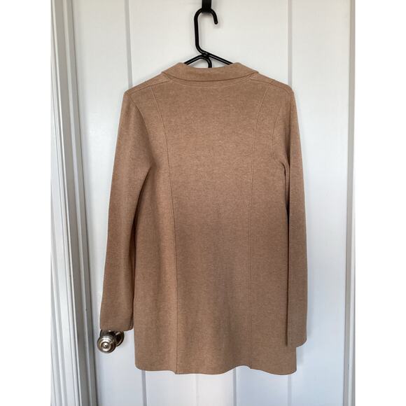NWT J. Jill Women Caramel Hth Double-Knit Button Front Blazer Jacket Tan Size XS - Picture 9 of 11